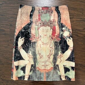 Vivienne Tam Vintage 90s Buddha Velvet Skirt